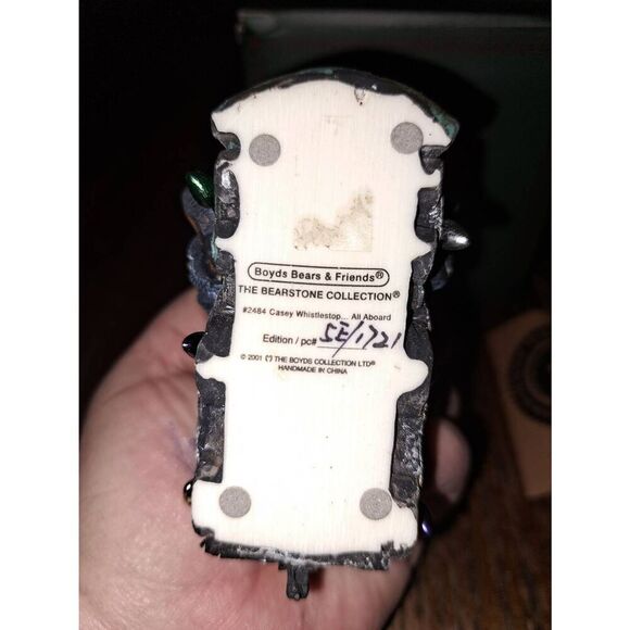 Vintage 2001 Boyds Bears Bearstone Boxcar Chillie Starring Roll 2485 chipped - Picture 7 of 7